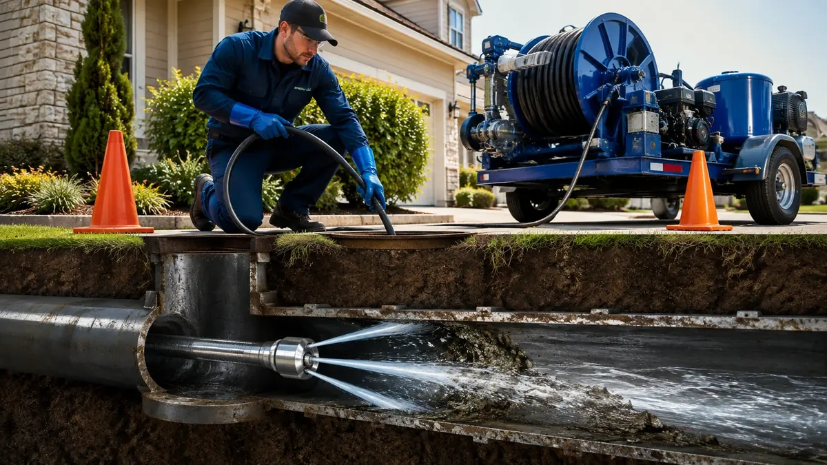 Main Sewer Line Hydro Jet Cleaning in Stratford