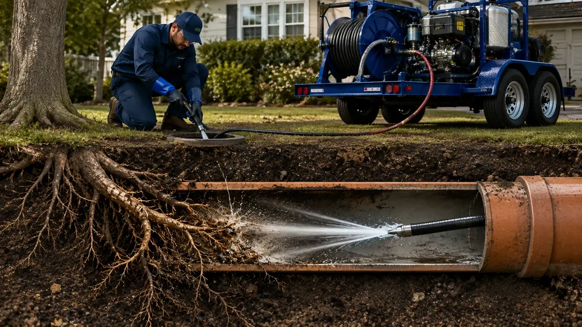 Tree Root Removal with Hydro Jetting in Stratford